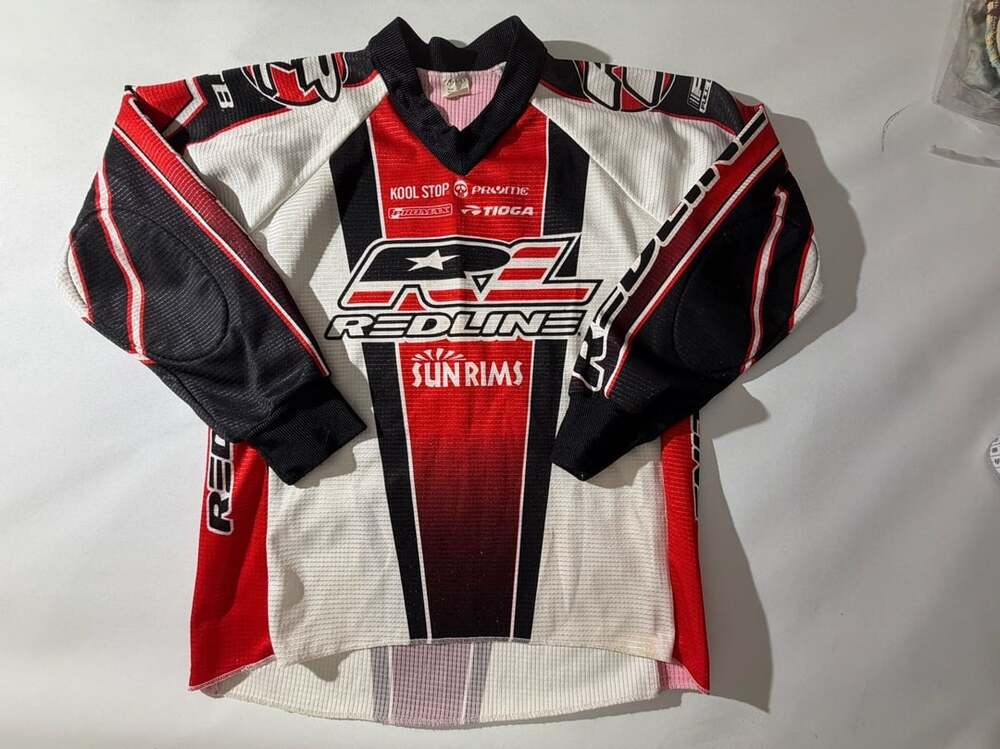 Redline BMX Jersey Mens L Long Sleeve SunRims Motocross Graphic Top Y2K